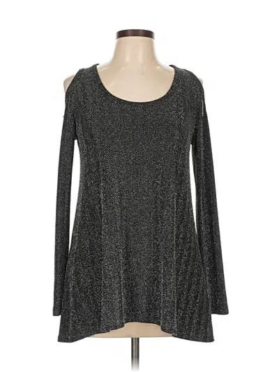 Pre-owned Karen Kane Long Sleeve T-shirt In Silver