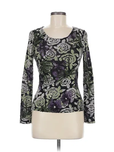 Pre-owned Karen Kane Long Sleeve Top Black Boatneck Tops