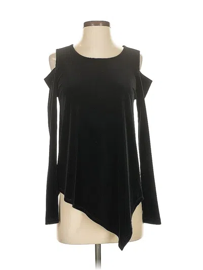 Pre-owned Karen Kane Long Sleeve Top Black Cold Shoulder Neckline Tops