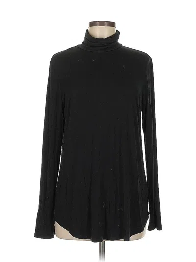 Pre-owned Karen Kane Long Sleeve Top Black Turtleneck Tops