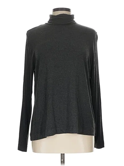 Pre-owned Karen Kane Long Sleeve Top Gray Turtleneck Tops