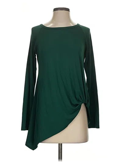 Karen Kane Long Sleeve Top Green Boatneck Tops