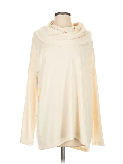 Pre-owned Karen Kane Long Sleeve Top Ivory Cowl Neck Tops In White