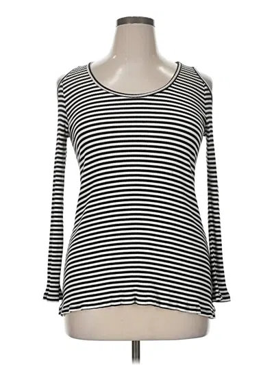 Pre-owned Karen Kane Long Sleeve T-shirt In Black