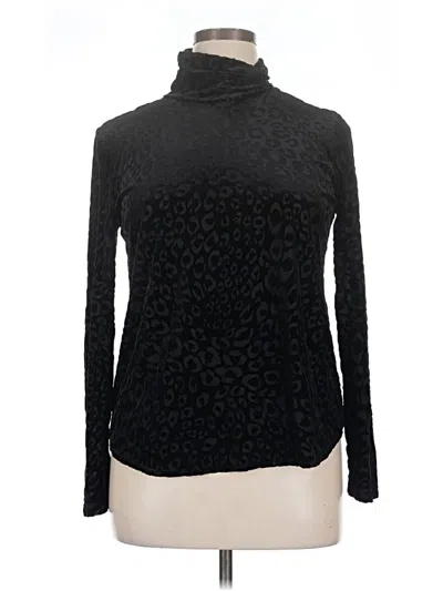 Pre-owned Karen Kane Long Sleeve Turtleneck In Black