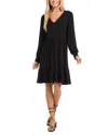 Karen Kane Long Sleeve Tiered Dress In Black