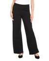 Karen Kane Patch Pocket Wide Leg Linen Pants In Black