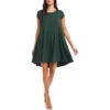 Karen Kane Maggie Cap Sleeve Trapeze Dress In Forest