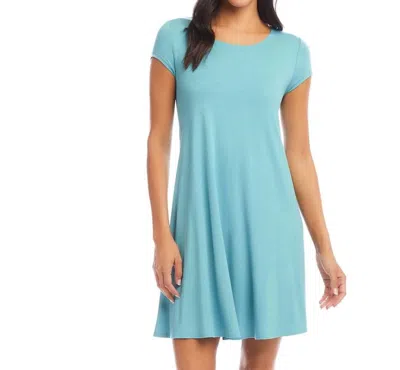 Karen Kane Maggie Trapeze Dress In Jade In Blue