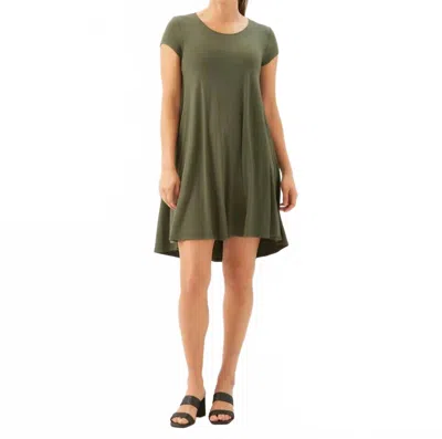 Karen Kane Maggie Trapeze Mini Dress In Olive In Green