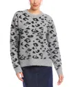Karen Kane Metallic Animal Print Crewneck Sweater In Gray
