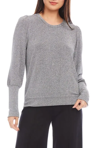 KAREN KANE KAREN KANE METALLIC KNIT BALLOON SLEEVE TOP