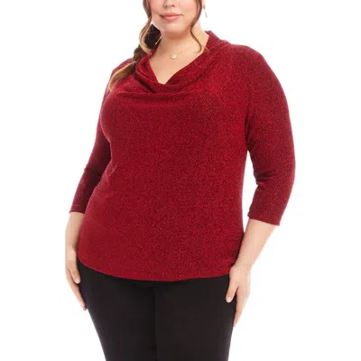 KAREN KANE KAREN KANE METALLIC KNIT COWL NECK TOP