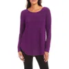 Karen Kane Metallic Knit Shirttail Top In Magenta