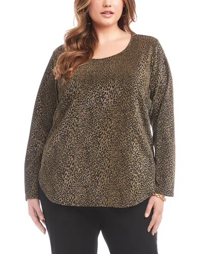 KAREN KANE METALLIC KNIT SHIRTTAIL TOP