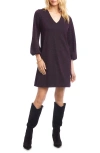 Karen Kane Metallic Long Sleeve Minidress In Purple