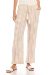 Karen Kane Metallic Stripe Drawstring Pants In Stripe