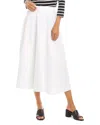 Karen Kane Cotton Blend Midi A-line Skirt In Off White