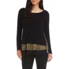 Karen Kane Mixed Media Layered Sweater In Black