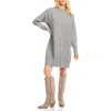 Karen Kane Mock Neck Long Sleeve Sweater Dress In Gray