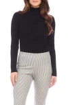 Karen Kane Mock Neck Rib Top In Black