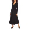 Karen Kane Monroe Twist Front Long Sleeve Dress In Black