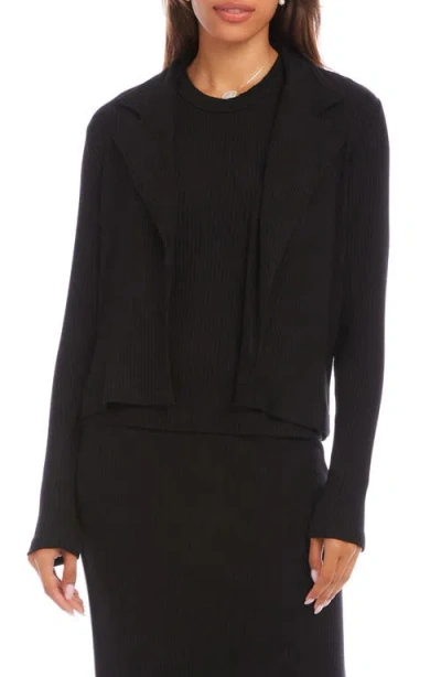 Karen Kane Notch Lapel Rib Jacket In Multi