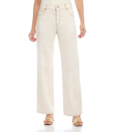 Karen Kane Nova Natural Wide Leg Jeans In Neutral