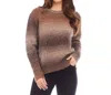 Karen Kane Ombre Boucle Sweater In Brown In Brown