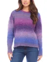 Karen Kane Petite Size Ombre Boucle Sweater In Plum In Multi