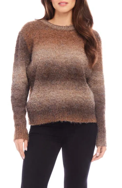 Karen Kane Ombre Boucle Sweater In Brown In Brown