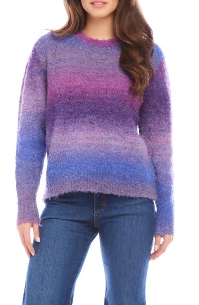 KAREN KANE KAREN KANE OMBRÉ STRIPE BOUCLÉ SWEATER