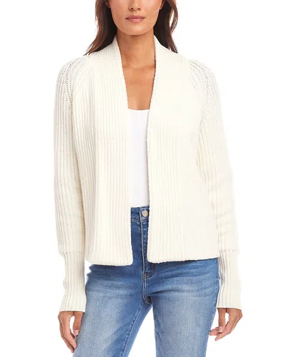Karen Kane Open Front Ribbed Sweater In Off White