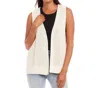 Karen Kane Open Sweater Vest In Cream In White
