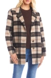 Karen Kane Oversize Plaid Brushed Wool Blend Blazer In Neutral