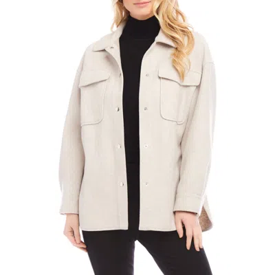 Karen Kane Oversize Shirt Jacket In Stone