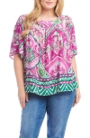 Karen Kane Plus Size Flare Sleeve Square Neck Top