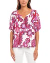 Karen Kane Print Peasant Top In Print