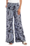 Karen Kane Paisley Print High Waist Wide Leg Pants