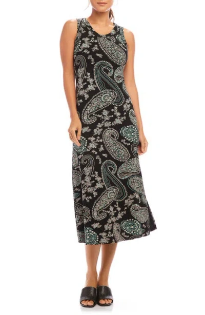 Karen Kane Paisley Print Sleeveless Jersey Midi Dress