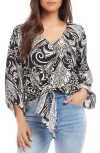 KAREN KANE KAREN KANE PAISLEY PRINT TIE FRONT TOP