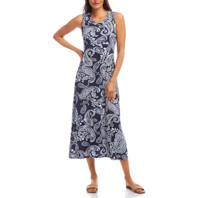 KAREN KANE KAREN KANE PAISLEY SLEEVELESS JERSEY MIDI DRESS