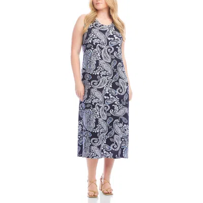KAREN KANE KAREN KANE PAISLEY SLEEVELESS JERSEY MIDI DRESS