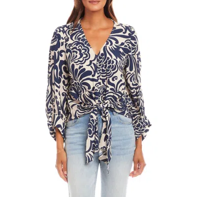 KAREN KANE KAREN KANE PAISLEY TIE FRONT TOP