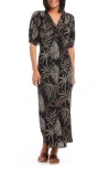 Karen Kane Printed Puff Sleeve Maxi Dress In Print