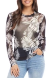 Karen Kane Printed Mesh Long Sleeve Top In Print