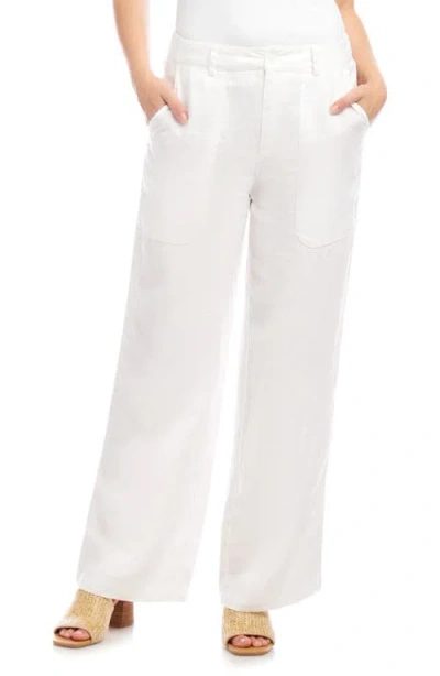 Karen Kane Patch Pocket Wide Leg Linen Pants