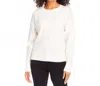 Karen Kane Faux Pearl Embellished Crewneck Sweater