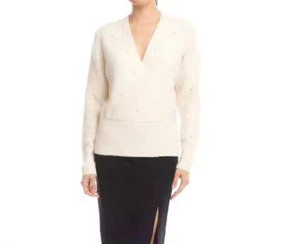 Karen Kane Pearl Wrap Sweater - Plus In Cream In White