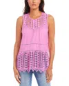 Karen Kane Lace Detail Sleeveless Cotton Top